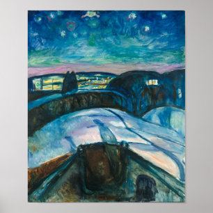 Poster Nuit étoilée Edvard Munch