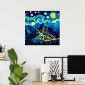 Poster Nuit étoilée Machu Picchu Pérou (Bureau à domicile)