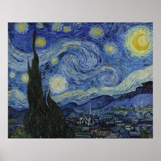Poster Nuit étoilée par Van Gogh (Devant)