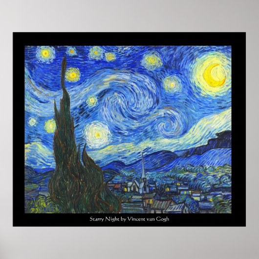 Poster Nuit étoilée par Vincent van Gogh (Devant)