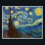 Poster Nuit étoilée par Vincent van Gogh<br><div class="desc">Vincent Willem van Gogh,  peintre post-impressionniste hollandais,  est surtout connu pour son utilisation de couleurs vives et l'impact émotionnel de son travail.</div>
