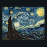 Poster Nuit étoilée par Vincent van Gogh<br><div class="desc">La très célèbre " Nuit étoilée ",  peinte par Vincent van Gogh en 1889. L'original est 29 x 36. Nous l'avons vu de près et personnellement.</div>