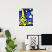 Poster Nuit étoilée Paris France (Bureau à domicile)