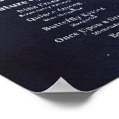 Poster Nuit étoilée Quinceanera Sweet 16 Bar Menu Boisson (Coin)