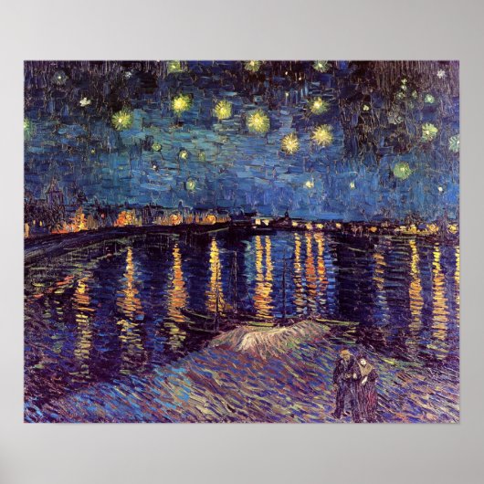 Poster Nuit étoilée sur le Rhône - Van Gogh (Devant)