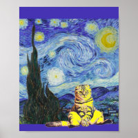 Nuit étoilée, Van Gogh, Parodie d'art des chats