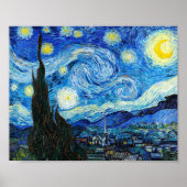 Poster Nuit étoilée Vincent Van Gogh Paysage Art (Devant)
