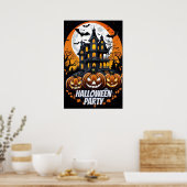 Poster Nuit hantée, fête d'Halloween (Cuisine)