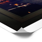 Poster Nuit Heure Ville Vue Faux Fenêtre (Coin)