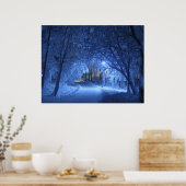 Poster Nuit hivernale neige (Cuisine)