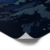 Poster Nuit hivernale neige (Coin)