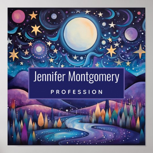 Poster Nuit lunaire Big Moon Payscape Business (Devant)