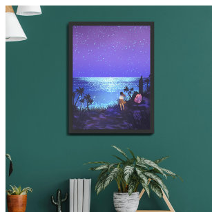Poster Nuit magique en bord de mer