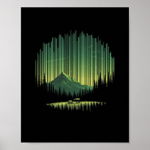 Poster Nuit Nature Animaux sauvages Arbres Vert Extérieur