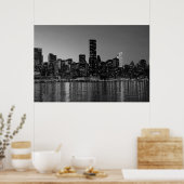 Poster Nuit Noir Noir Blanc New York (Cuisine)