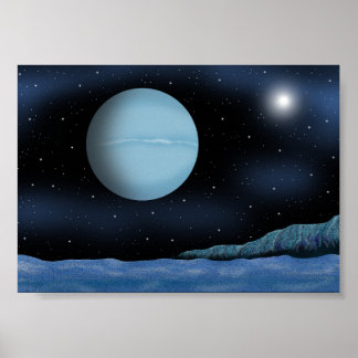 Poster Nuit où la planète bleue brille.