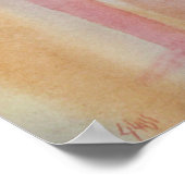 Poster Nuit Rouge Moon Aquarelle Imprimer (Coin)