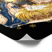 Poster Nuit Sainte Religieuse Noël Nativité Scène F (Coin)