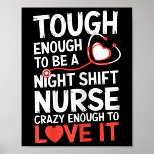 Poster Nuit Shift Nurse Funny Rn Rt Us Nurse
