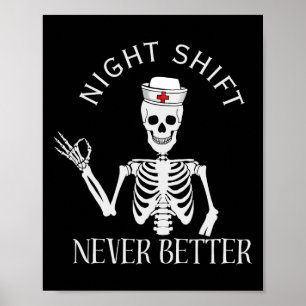 Poster Nuit Shift Nurse Icu Rn Er Cvicu Nicu Ed Np Hallo