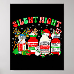 Poster Nuit silencieuse rétro propofol Urgences Réa Infir