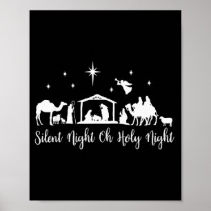 Poster Nuit silencieuse Sainte Nuit Scène de la Nativité