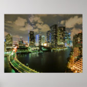 Poster Nuit skyline de Miami (Devant)