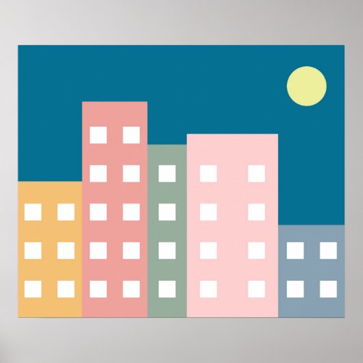 Poster Nuit Ville Scape (Devant)