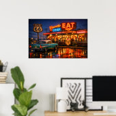 Poster Nuits du diner néon de la route 66 (Bureau à domicile)