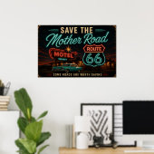 Poster Nuits du motel néon Route 66 (Bureau à domicile)