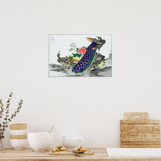 Poster Numata Kashu Peacock et Peony (Cuisine)