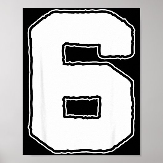 Poster Number 6 6th Birthday Boy Kids Six Year Old Happy (Devant)