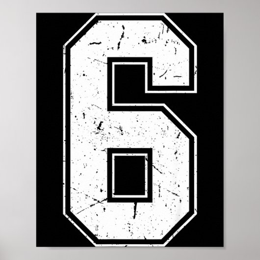 Poster Number 6 Matching Costume 67 Meme Costume Distress (Devant)