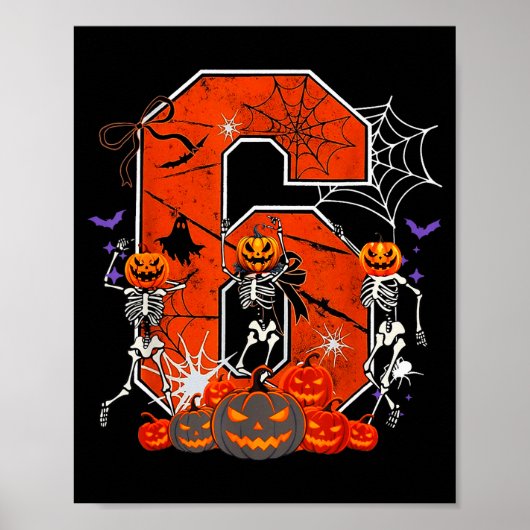 Poster Number 6 Six Seven Meme 6 7 Halloween Dancing Skel (Devant)