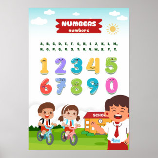 Poster Number Featuring Happy Kids