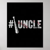 Poster Number One Baseball Uncle Fathers Day Funny Baseba (Devant)