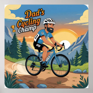 Poster numérique du champ de vélo papa Imprimer