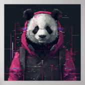 Poster numérique Panda Hacker Pixel Art Avatar (Devant)