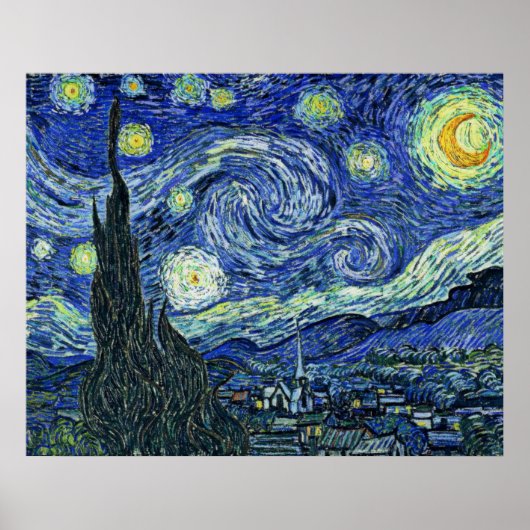 Poster numériquement modifié Starry Night Van Gogh floue (Devant)