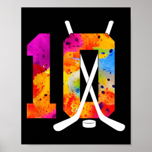 Poster Numéro 10 Ans Hockey sur glace 10e Anniversaire (2