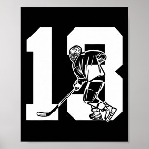 Poster Numéro 13 Ans Hockey sur Glace 13e Anniversaire (1