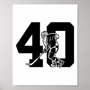 Poster Numéro 40 Ans Hockey sur glace 40e Anniversaire