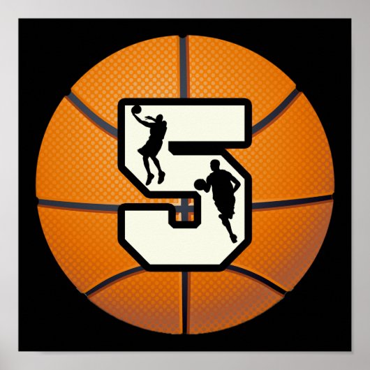 Poster Numéro 5 Basketball et joueurs (Devant)