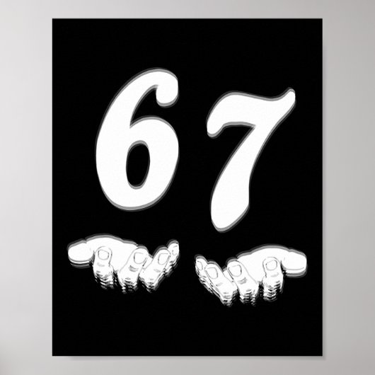 Poster Numéro 67 Correspondant Six Sept Meme Drôle Hallow (Devant)