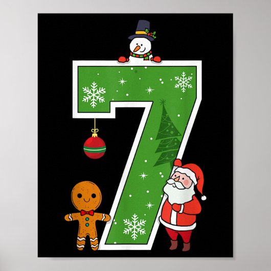 Poster Numéro 7 67 Mème Couple Pyjamas Noël Assortis (Devant)
