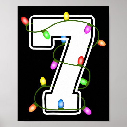 Poster Numéro 7 7e anniversaire garçon Noël Joyeux Annive (Devant)