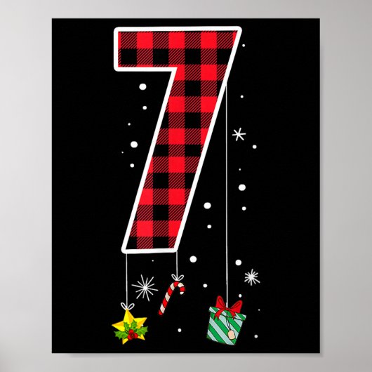 Poster Numéro 7 Citation de mème drôle 6 7 Six Sept Noël (Devant)