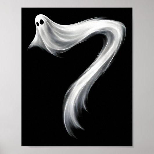 Poster Numéro 7 Fantôme Drôle Six Sept 67 Halloween Meme (Devant)