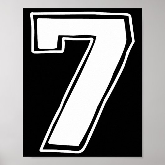 Poster Numéro 7 Six Sept 6 7 Meme 67 Drôle 7e Anniversair (Devant)