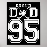 Numéro 95 Papa de hockey fier personnalisé pour